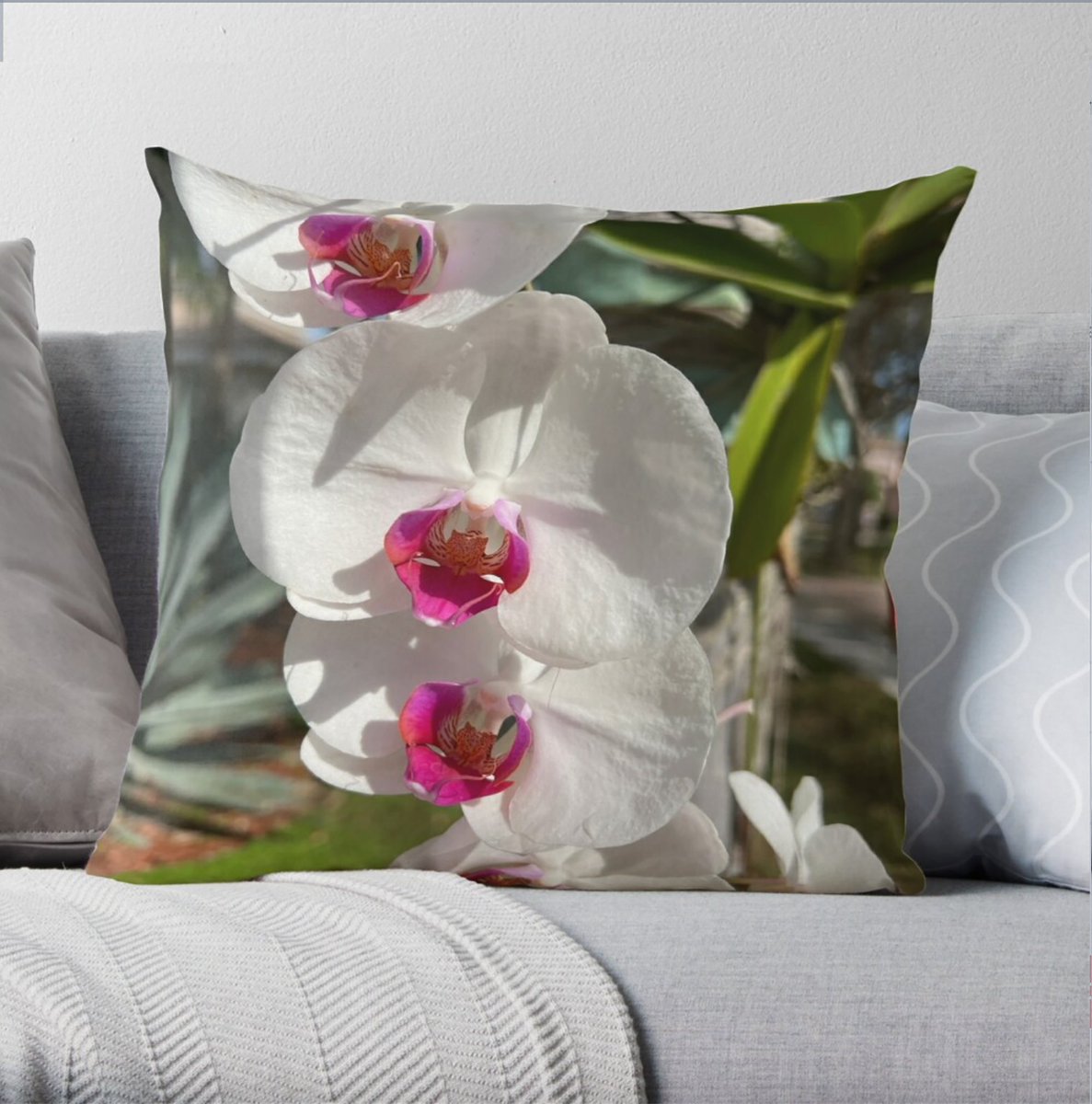 Throw Pillows for orchid lovers. Beautiful white phalaenopsis with pink centers are enhanced by the soft green leaves. 
karenzukroseartist.etsy.com/listing/117299…
#floraldecor #orchids #mothorchid #phalaenopsis #BuyIntoArt #GiftThemArt #HolidayShopping #AYearForArt #orchidphotography #floralgifts