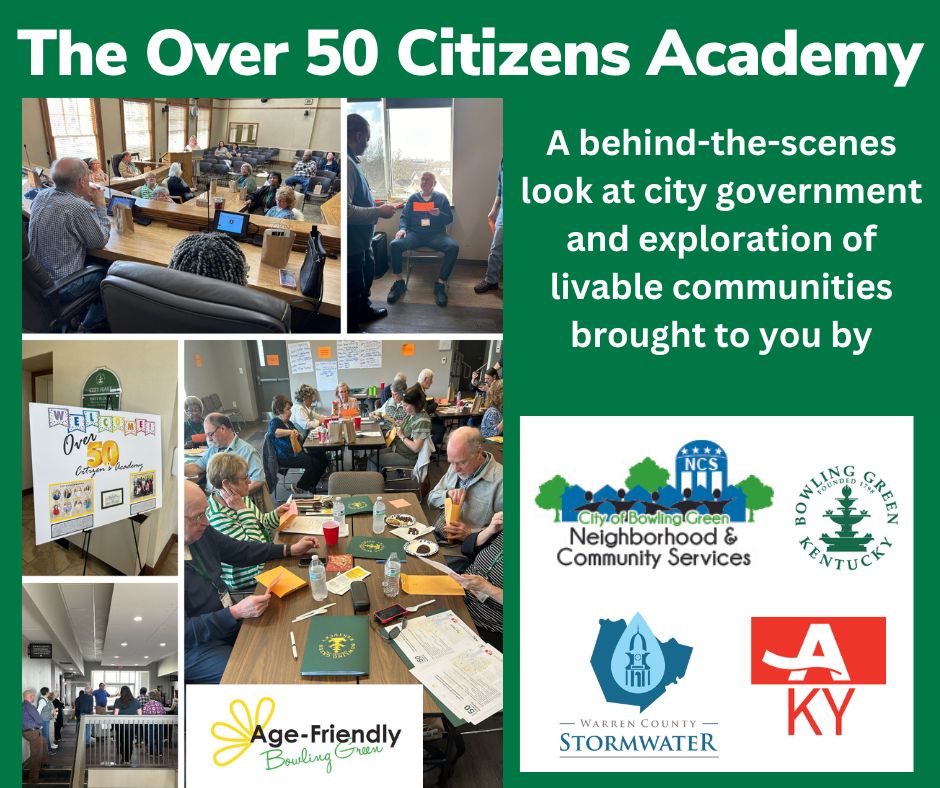 The 10th  #Over50CitizensAcademy class began today and is ongoing all week w/graduation Fri, Mar 8! All alumni are welcome to join us to celebrate! Thank you <a href="/aarpky/">AARP Kentucky</a> and <a href="/wku/">Western Kentucky University</a> for getting us started in 2012. bgky.org/announcements/… #agefriendly #livable #civicengagement