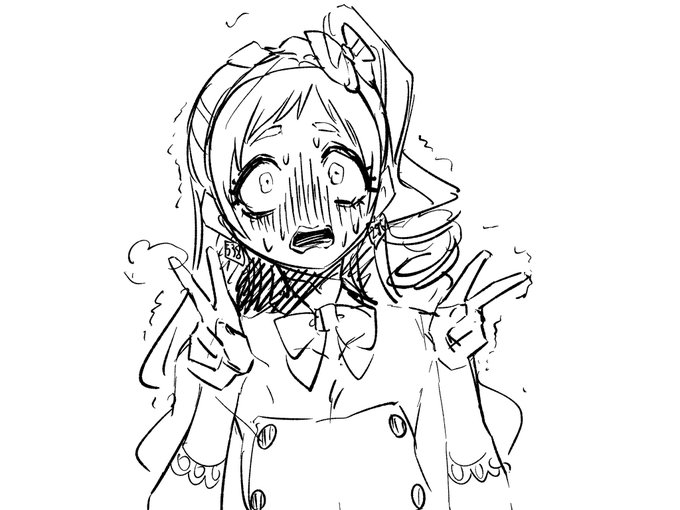 怯え顔ダブルピース 