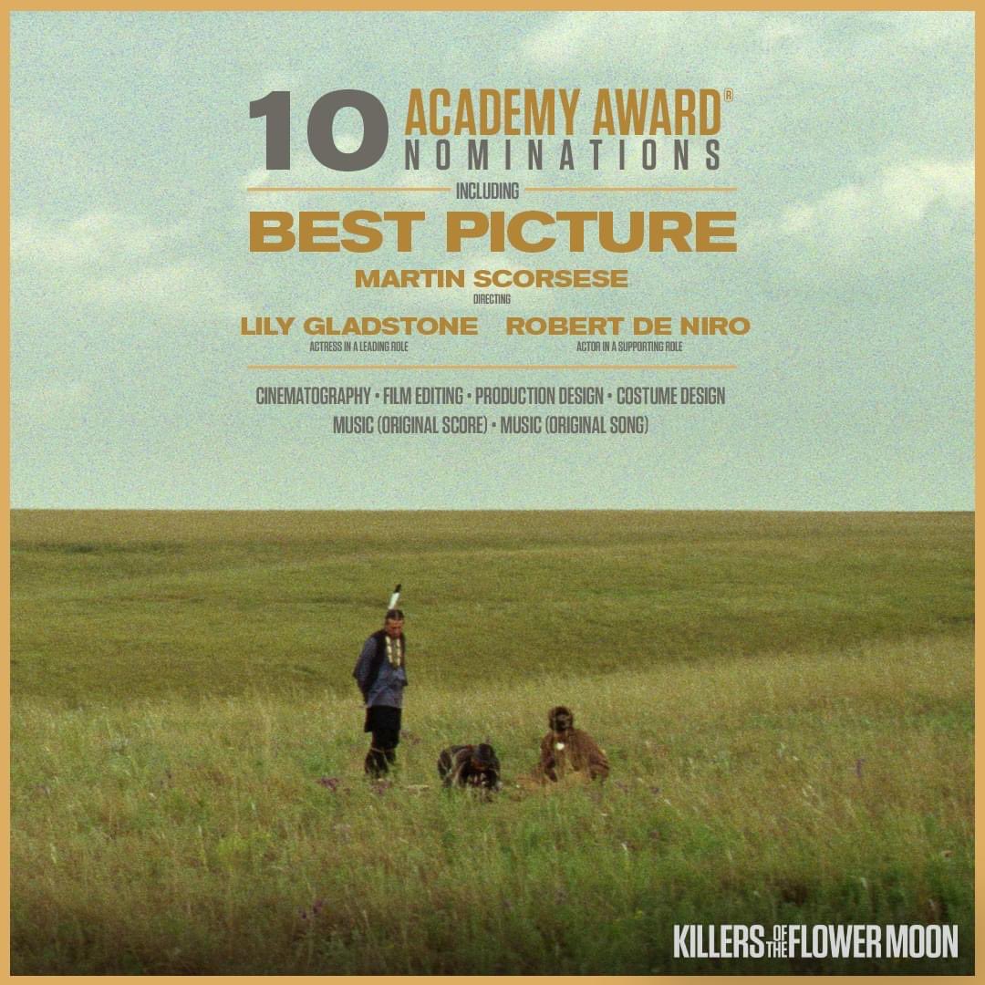 JerryWolfman's tweet photo. Dad pictured seated, Brother from Another Chris Crabtree standing. Gotta enjoy seeing Family on promo material for a film with 10 Oscar nominations ✨ Congratulations to the deserving nominees! Go Lily ✊🏽🙏🏽🫶🏽 https://t.co/l4coT87vCQ