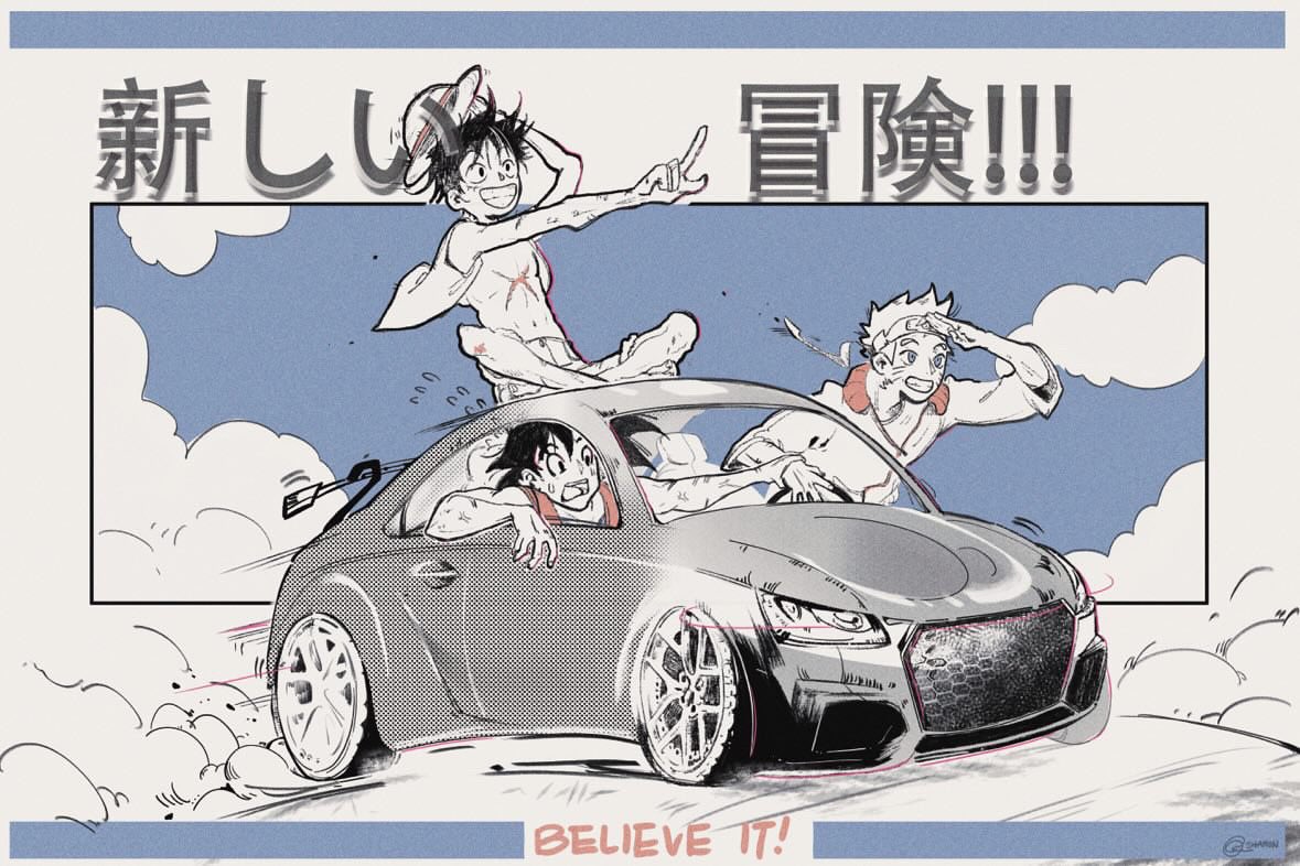 000okra's tweet photo. luffu x goku x naruto #commission

#rkgk #illustration https://t.co/m7PmYcMKMX