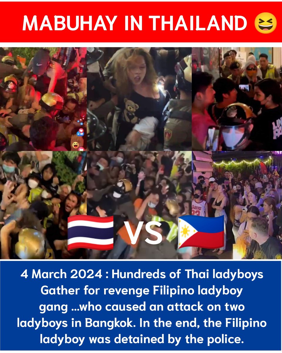 tk90svariety's tweet photo. We Thai people do not tolerate foreigners. come and bully people in our country !!! 🇹🇭

#pinoy
#filipino 
#Philippines
#Thailand 
#Ladyboys 
#LGBTQ 
#Bangkok https://t.co/F4mFcZIaBW