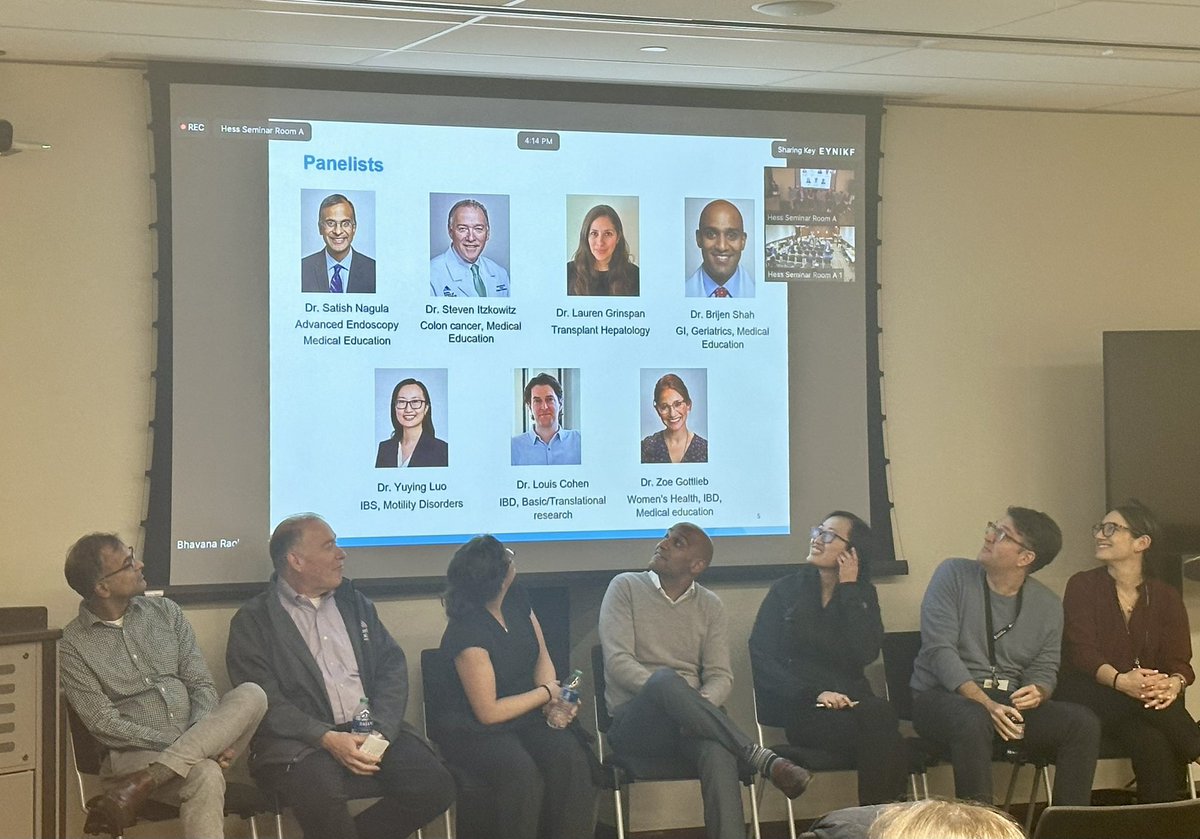 Mount Sinai Hospital GI Fellowship Program (@msh_gi_fellows) on Twitter photo Congrats to <a href="/BhavanaBRaoMD/">Bhavana Bhagya Rao</a> on a fantastic event for <a href="/IcahnMountSinai/">Icahn School of Medicine at Mount Sinai</a> about careers in GI! So special to see the panel made up of current (<a href="/SatishNagulaMD/">Satish Nagula</a>) and past (Dr. Steve Itzkowitz) program directors…and the fellows they trained!
<a href="/LaurenTGrinspan/">Lauren Tal Grinspan</a> <a href="/zsgottlieb/">Zoë Gottlieb</a> <a href="/brownbrij76/">Brijen Shah</a> Congrats to <a href="/BhavanaBRaoMD/">Bhavana Bhagya Rao</a> on a fantastic event for <a href="/IcahnMountSinai/">Icahn School of Medicine at Mount Sinai</a> about careers in GI! So special to see the panel made up of current (<a href="/SatishNagulaMD/">Satish Nagula</a>) and past (Dr. Steve Itzkowitz) program directors…and the fellows they trained!
<a href="/LaurenTGrinspan/">Lauren Tal Grinspan</a> <a href="/zsgottlieb/">Zoë Gottlieb</a> <a href="/brownbrij76/">Brijen Shah</a>