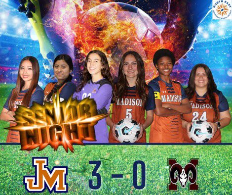 Senior night was a success as the girls came away with a win against Marshall.

<a href="/nadia_B1o/">Nadia Bailey</a> ⚽️
Bianca ⚽️
<a href="/libiarvv/">libia r</a> ⚽️
<a href="/madisamherrera/">Madison Herrera</a> 🎯
Paige 🎯
<a href="/Hailey_Anne11/">Hailey Babcock</a> 🎯

<a href="/CarolynG_M_/">Carolyn Maldonado</a>  and <a href="/ABrewer_Soccer/">Addison Brewer</a>  clean sheet 🧤

Great work ladies! Keep putting in work and onto the next one! ⚽️