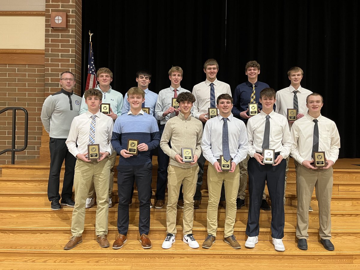 2023-2024 All-MAC Boys Basketball 1st team. Photo from the winter banquet at Versailles. ⁦Thanks to @VTigerSports⁩ for being a great host.