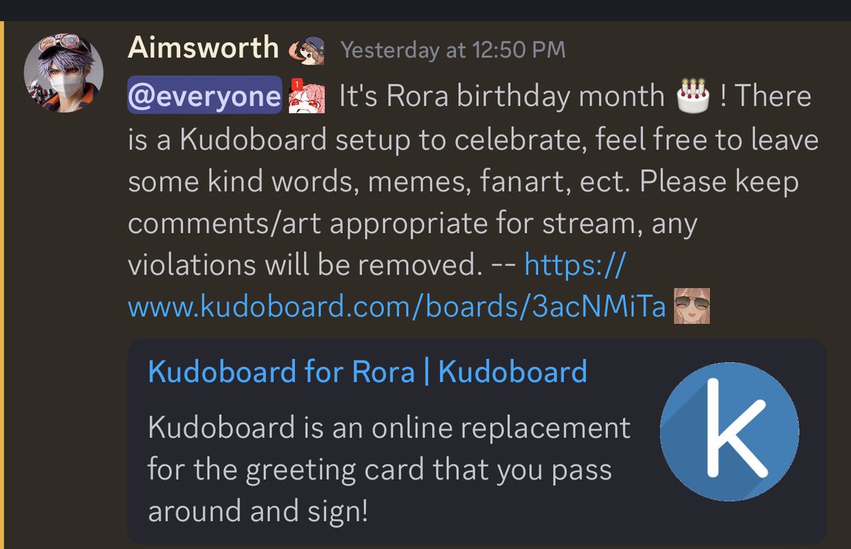 _Rorach's tweet image. 🎉🎉ITS MY BIRTHDAY MONTH YIPPEEE!!! 🎉🎉

🥳
I’m so excited to celebrate another birthday on stream it’s a favorite memory to create and share with everyone :3 

We have a kudoboard up to leave birthday messages! I’ll be reading them on stream!

kudoboard.com/boards/3acNMiTa