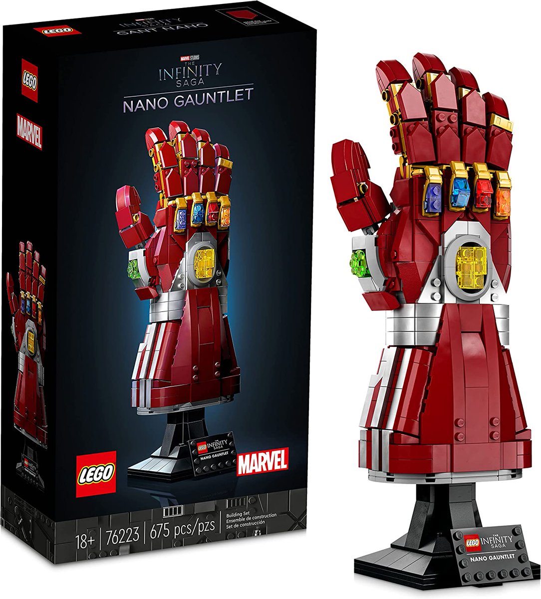 LEGO Marvel Nano Gauntlet 76223 Collectible Building Set; Replica Iron Man Gauntlet Kit for Adult Fans and Model-Makers (680 Pieces) ON SALE NOW: amzn.to/3BbVFS9 #LEGO #Marvel #IronMan #InfinityGauntlet