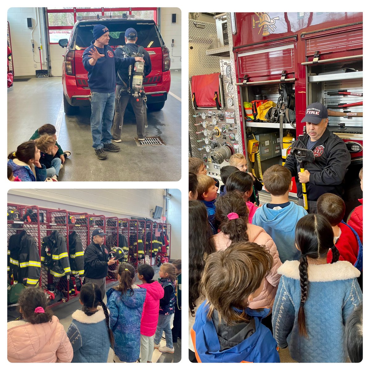 First graders had the best time learning about the important role firefighters play in our community at Millwood Fire Co 🚒🧑‍🚒#WeAreChappaqua #WOschool