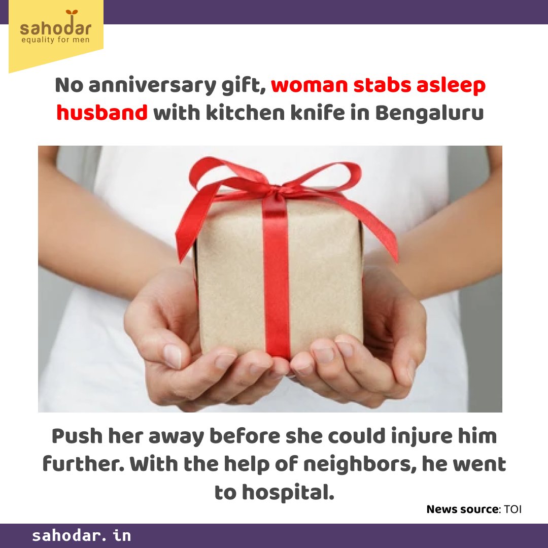 SahodarIndia's tweet image. The wife #stabbed her husband while he was asleep after not receiving a wedding anniversary gift.

#crime has no gender.
