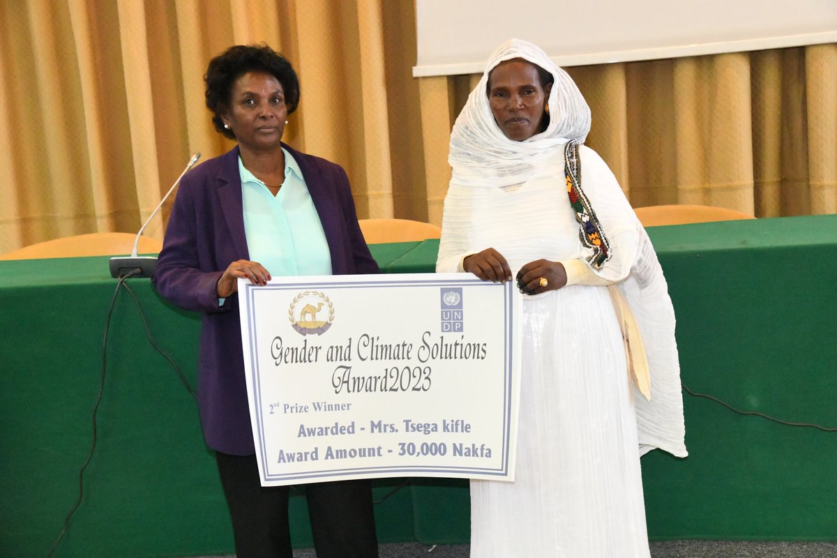 UNDPEritrea's tweet photo. In recognition of women's contributions to natural resource management, food production&amp;sustainable energy @UNDPEritrea in 2023 rewarded 6 women from different regions for their transformative initiatives in #climatechange adaptation&amp;reforestation
#IWD2024 #InvestInWomen #Eritrea https://t.co/Zr4TM5eb2W