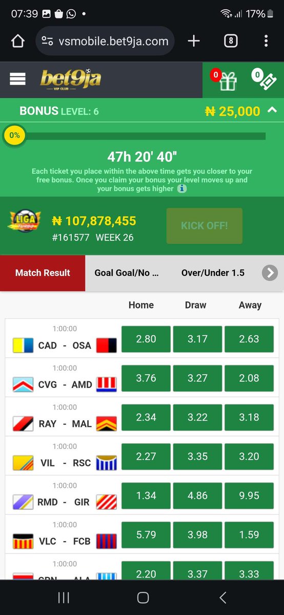 _kennyblaze1391's tweet photo. Re-update. Na 107m now o. Can only be @Bet9jaOfficial virtuals 🙌 https://t.co/m2FxZYEMP5