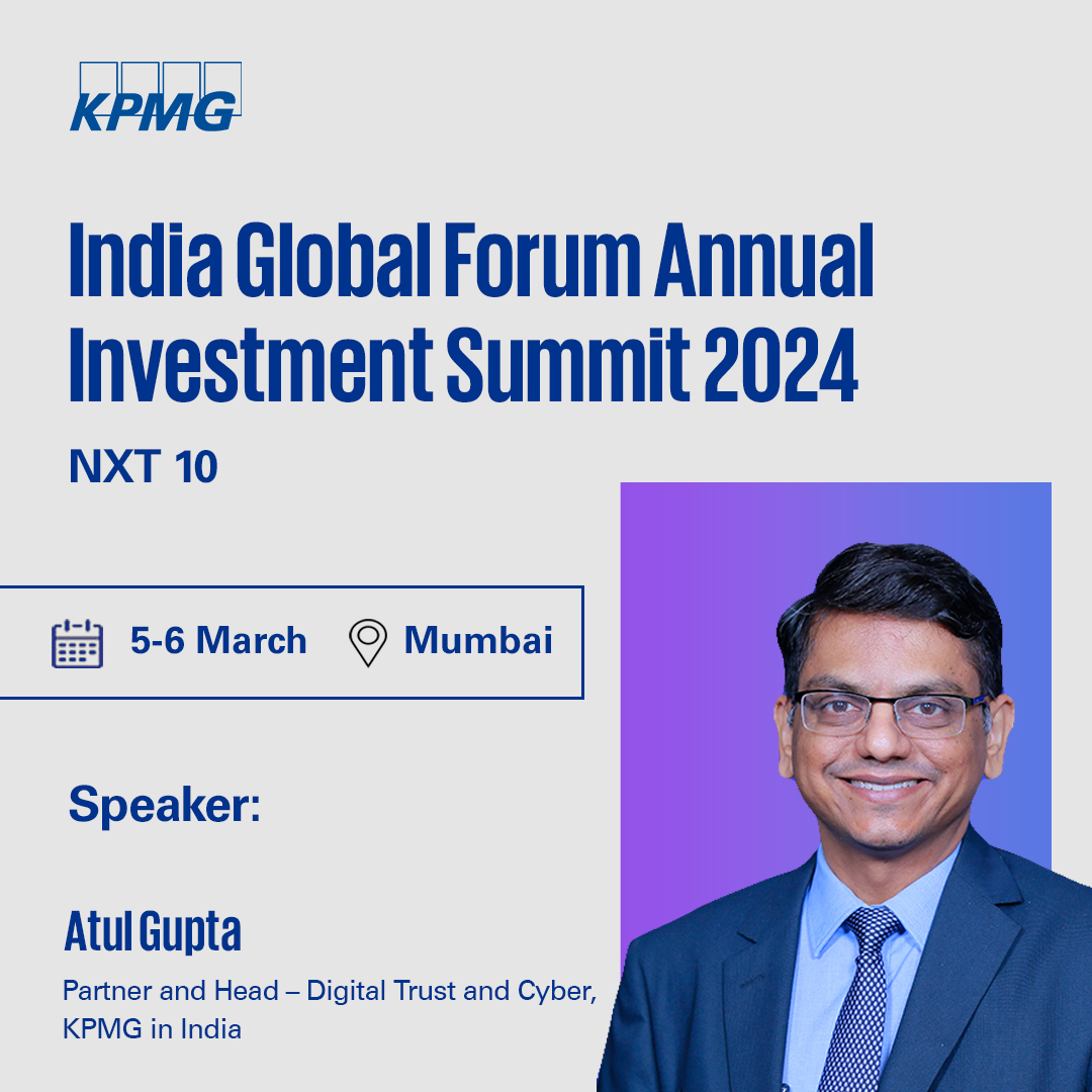 Stay with us for expert insights from @AtulG_Digital, @KPMGIndia as he speaks at @IGFupdates' Annual Investment Summit #NXT10 on leading industry trends and the factors contributing to growth!

🗓️ 5-6 March 2024  📍Jio World Convention Centre, Mumbai

#IGFMumbai #IndiaOnTheRise