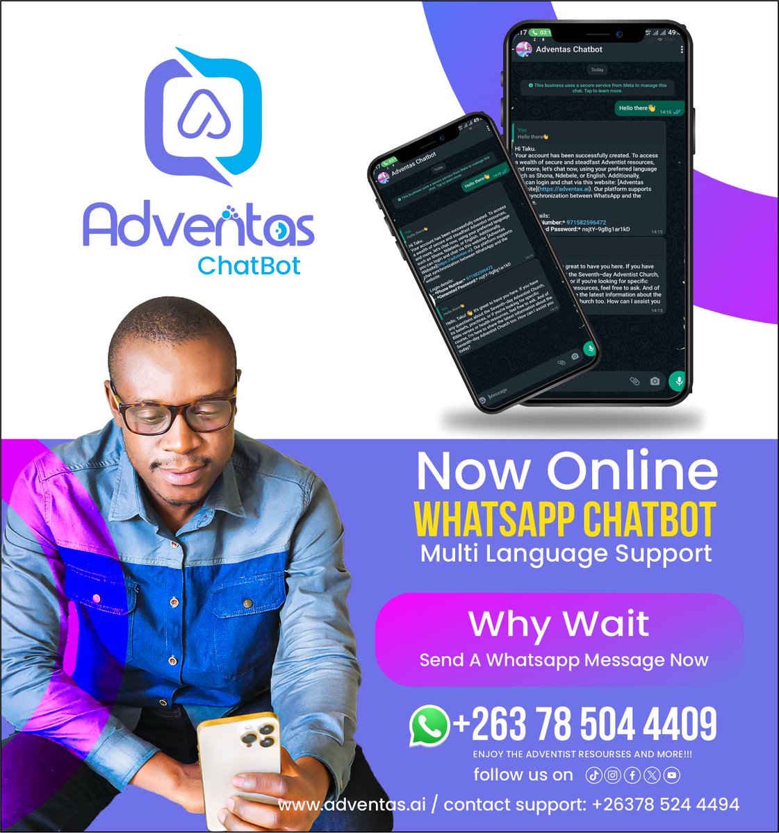 Access Simple, Secure, Steadfast Resources with our #Adventas WhatsApp ChatBot