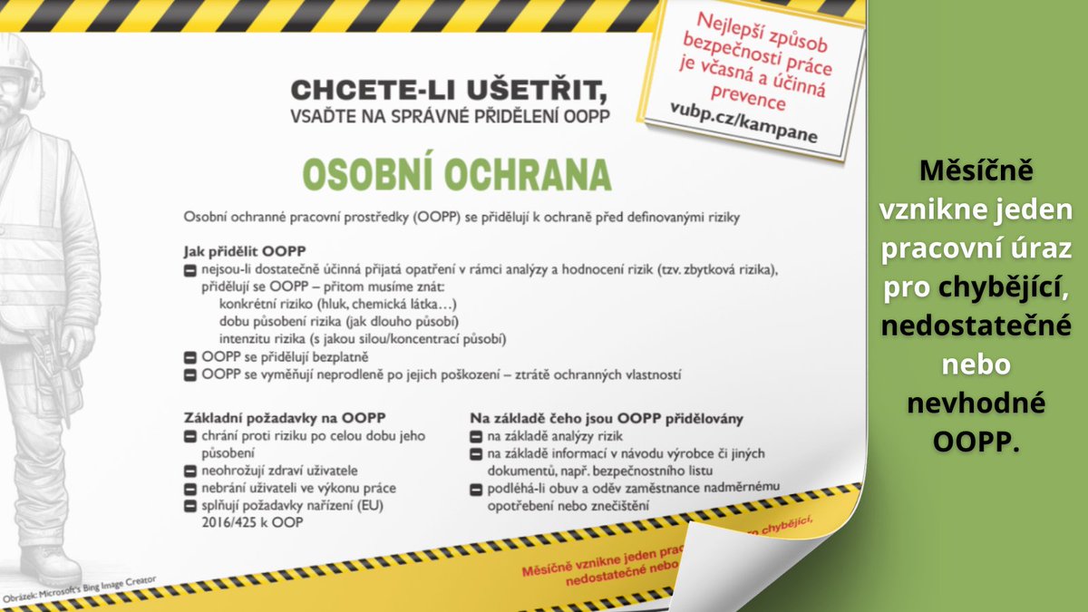vubpcz's tweet photo. Dnes startuje kampaň pro zaměstnavatele pod názvem CHCETE-LI UŠETŘIT, VSAĎTE NA SPRÁVNÉ PŘIDĚLENÍ OOPP. Jejím posláním je šířit informace pro zaměstnavatele k ochraně zdraví jejich zaměstnanců.
https://t.co/GV9NB5cHB2
#OOPP #BOZP https://t.co/0Mw71G0CNl