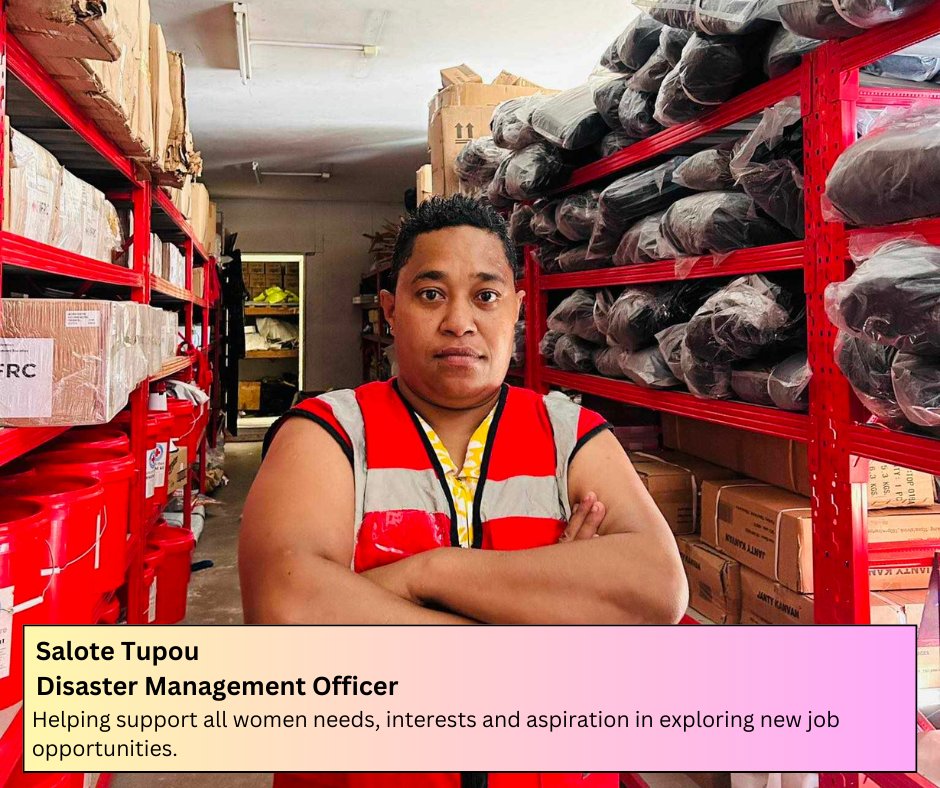 Celebrating #IWD2024 with Salote Tupou from Fiji Red Cross Society! Starting as a volunteer in '09, she's now a Disaster Management Officer, breaking barriers in a traditionally male-dominated field. Her journey #inspiresinclusion & empowers women in community engagement. 🌟