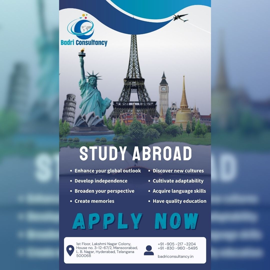 Expand your horizons with a life-changing study abroad experience! 🌍✈️ Apply now to explore new cultures, make unforgettable memories, and broaden your perspective. 📚

#studyabroad #studyabroadconsultants #studyabroadlife #educationconsultation #educationconsultant #usa #uk