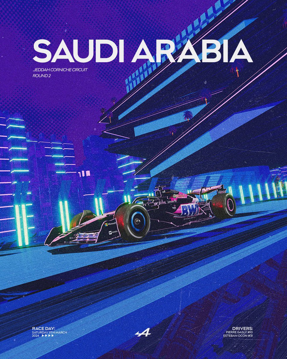 AuRupteur's tweet image. Thread #F1Posters du #SaudiArabianGP avec Alpine en tête. C’est toujours ça de pris. #F1