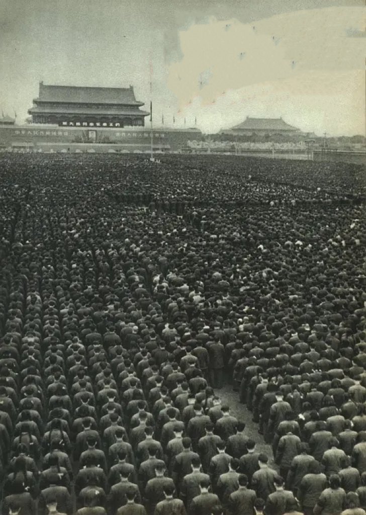 Today, 71st death anniversary of former Soviet leader Joseph Stalin. Farewell to Stalin at Tiananmen, Beijing, March 9, 1953.