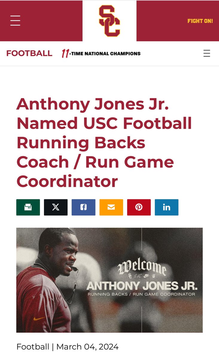 Congratulations @AnthonyJonesFB ‼️‼️ Keep CHASING GREATNESS my guy! #FightOn