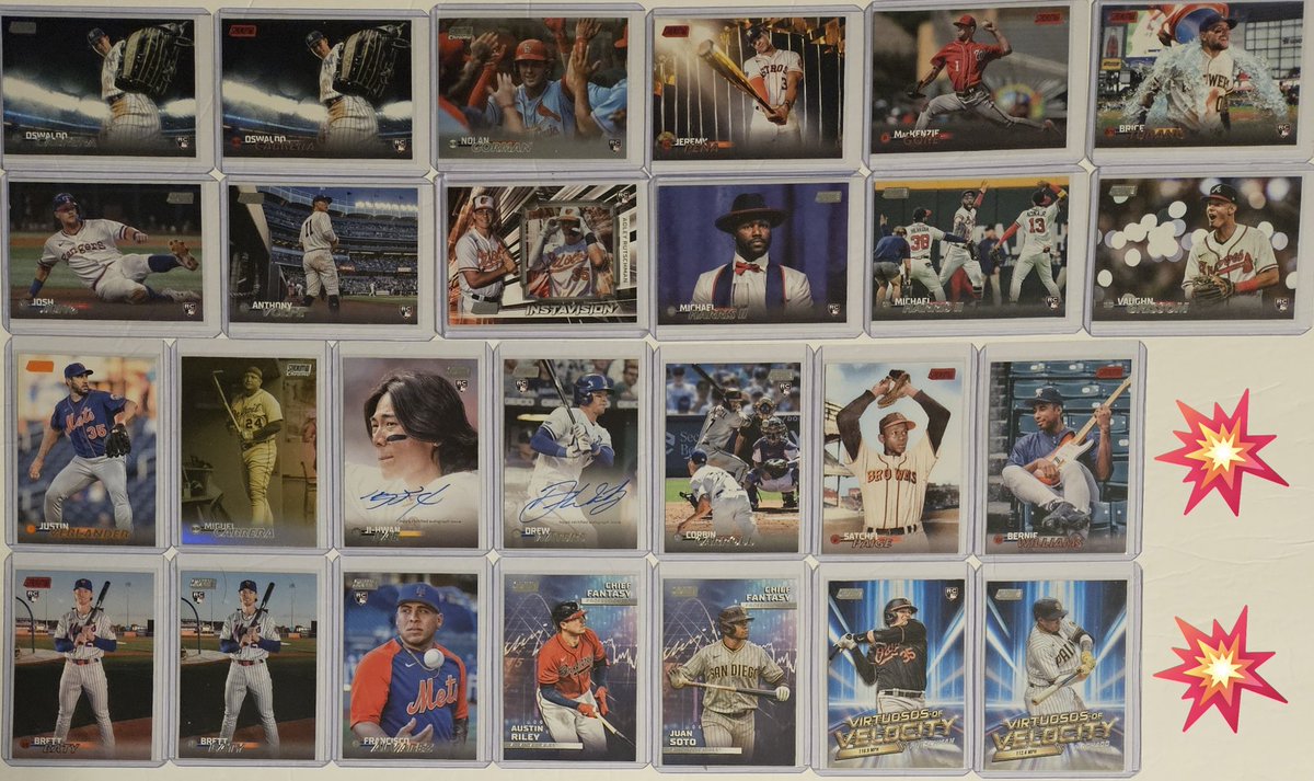 3bangerbreaks's tweet photo. Some of the #Hits from the 2023 #Topps #Stadium #Club #Hobby #Box #Division #Break
#TBBCrew #MLB #TBBCrewElite #JiHwanBae #DrewWaters #Autograph #AdleyRutschman #Instavision #CorbinCarroll #MichaelHarrisII #NolanGorman #AnthonyVolpe #JoshJung #JustinVerlander #Numbered #Orange https://t.co/K03KQ6FEbO