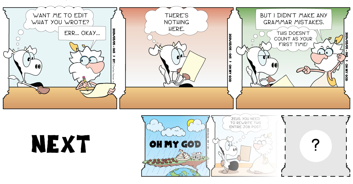 ohmygodcomic's tweet image. Writing resumes is tough, now flip the switch and see how well you can write a job post for what you want. See below, even Zeus is finding it difficult with interesting results. 

#Ohmygod #Zeus #JobPosts