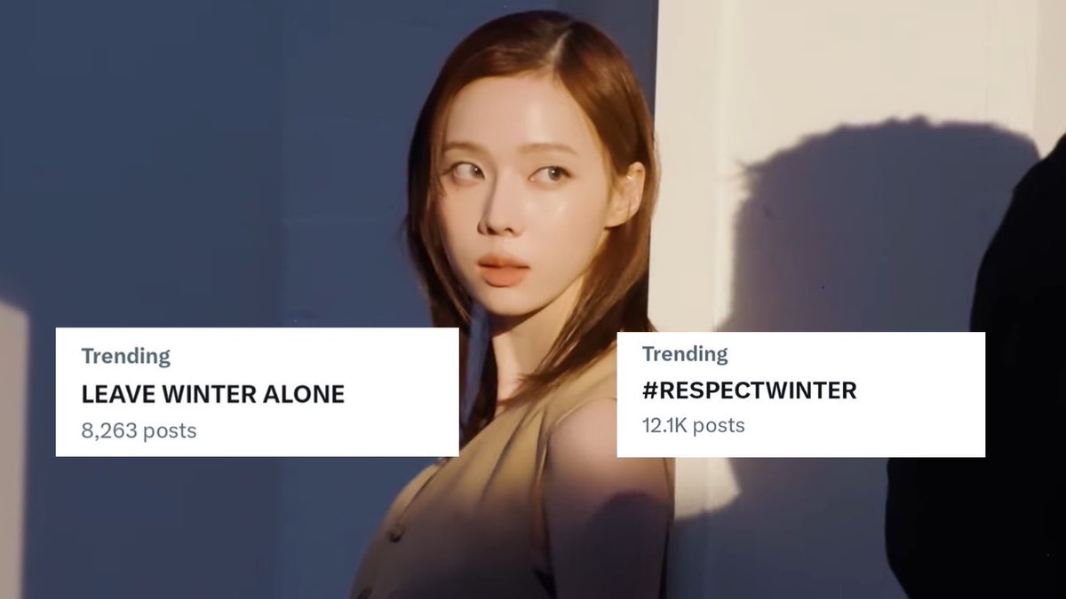 TWNATIONS_'s tweet photo. [📊] Our Tagline and Hashtag LEAVE WINTER ALONE and #RESPECTWINTER  are currently trending with more than 8.000 and 12.000 posts. 

에스파 윈터
#윈터 #WINTER #ウィンター #에스파 #aespa https://t.co/FFuV04umMQ