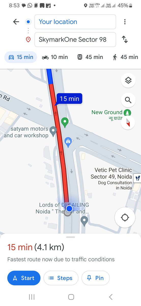 Daily Traffic jam under bhangel under construction flyover starting from hanuman murti to secto 104..<a href="/DCPCentralNoida/">DCP Central Noida</a> @noidatraffic <a href="/noidapolice/">POLICE COMMISSIONERATE GAUTAM BUDDH NAGAR</a> <a href="/CeoNoida/">CEO, NOIDA Authority</a> <a href="/dmgbnagar/">DM G.B. Nagar/NOIDA</a> <a href="/ChiefSecyUP/">Chief Secretary, GoUP</a> <a href="/7xsportscity/">7xSportsCityFoundation(Regd)</a>
