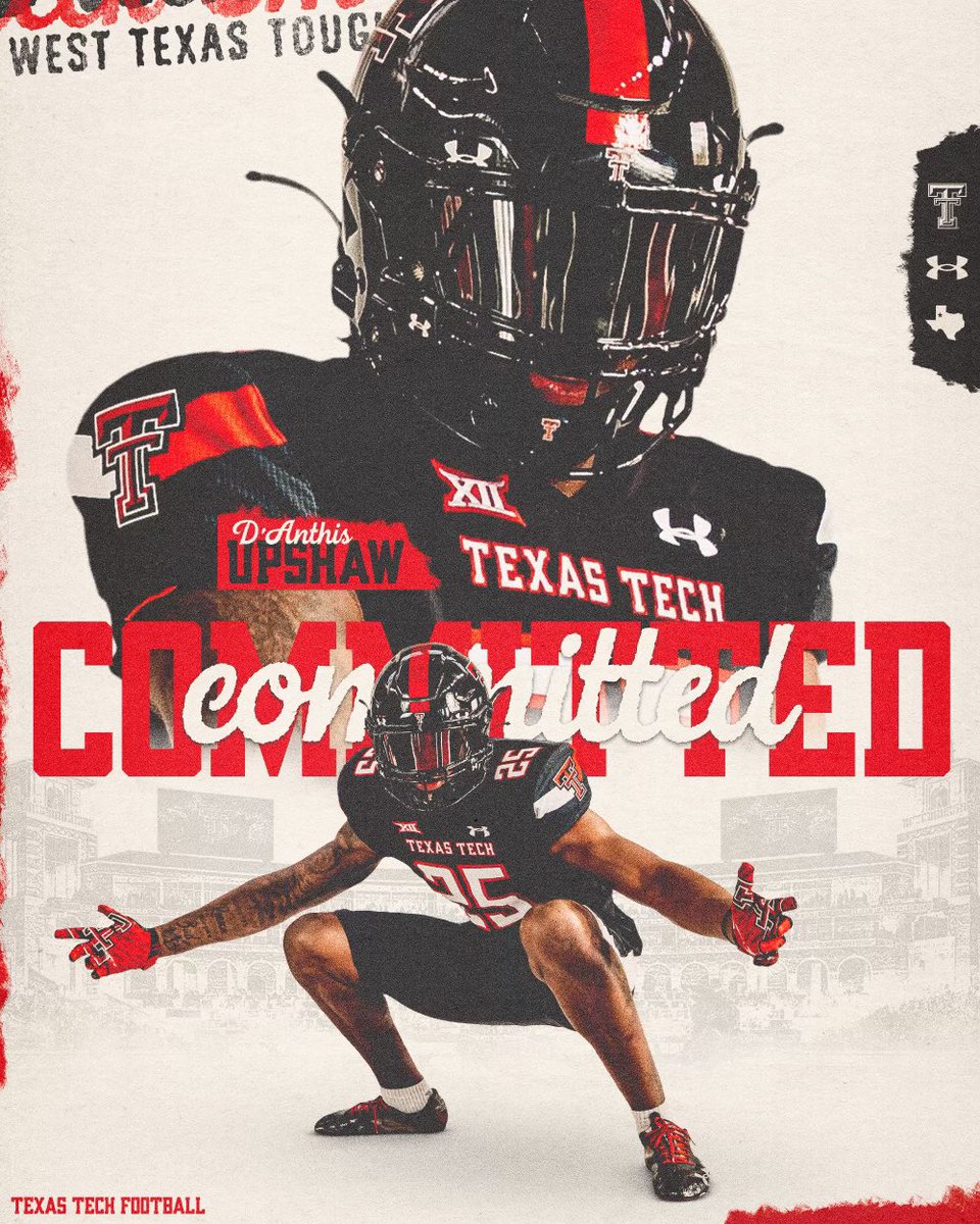 After a deep talk with my Family and @jkbtjc_53 Ive decided to commit to @TexasTechFB to further my academics and pursuit for football @_BNick @IISDAthletics @IrvingISD