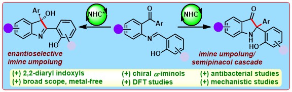 Looking for a cool synthesis of indoxyls? Our NHC-catalyzed imine umpolung/semipinacol provides a direct access to indoxyls, just out in @ACSCatalysis! Congrats to @RCD07_IISC & team👏; @HRDG_CSIR for funding🙏; @MrinmoyGroup & @JindalLab for the support👍pubs.acs.org/doi/10.1021/ac…