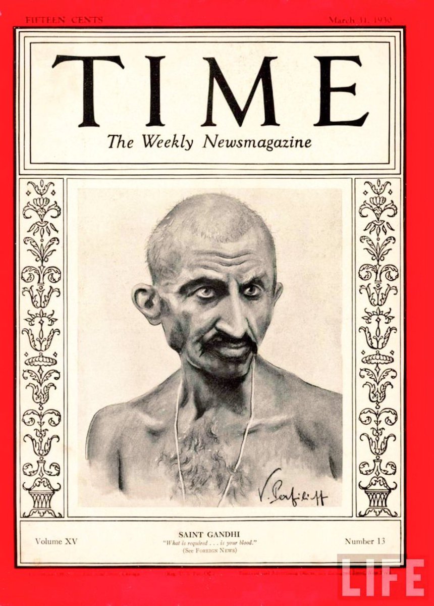 1930 :: Mahatma Gandhi On Time Magazine Cover Saint Gandhi It Says