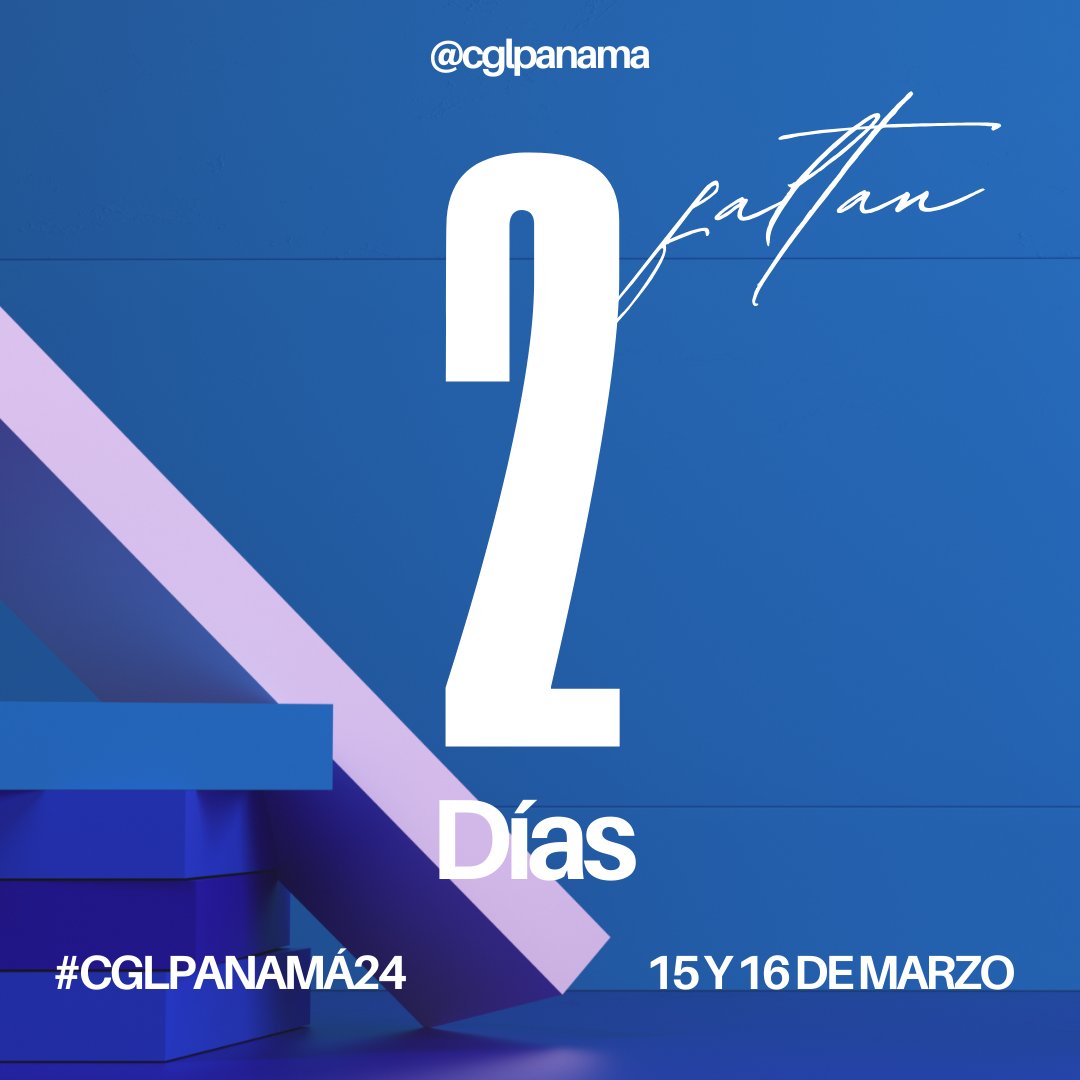 Puede inscribirse en este link 📷 bit.ly/3tsqKjZ
15 y 16 de marzo - Casa de Oración Cristiana
9:00 a.m. a 4:30 p.m.
Para mayor información comunícate al WhatsApp 507-63019148
¡No dejes pasar esta oportunidad!
#conteoregresivo #sélíderdondeestés #cglpanamá24 #panama2024