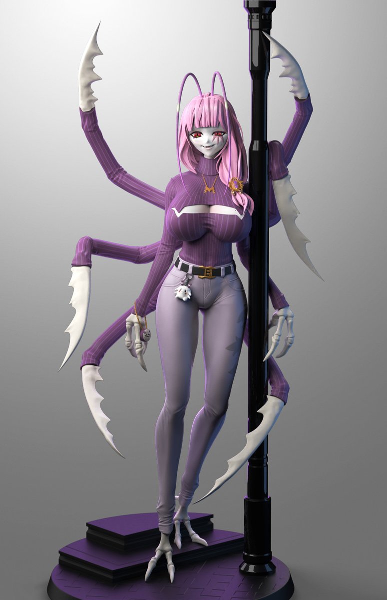 TheJhambi's tweet photo. Figurine style fanart sculpt of roach mom #KanCraft #VShojoArt #MataraKan Lots more pics on artstation. https://t.co/FXWhP6Wtra