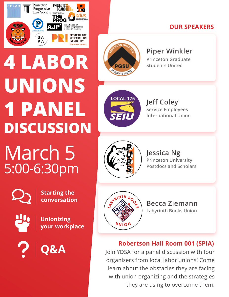 Labor union panel tomorrow! Be there!