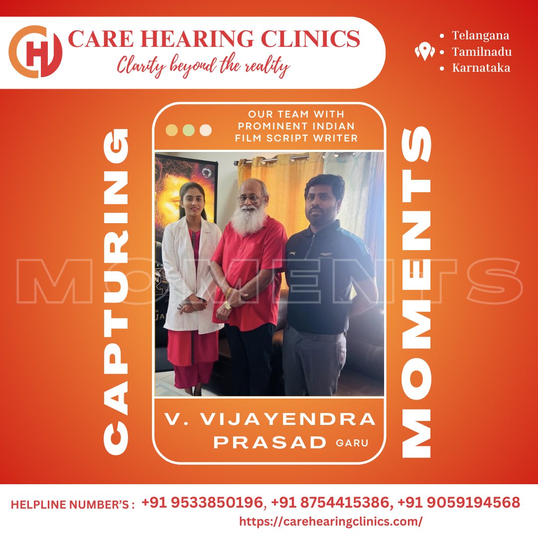 #CapturingMoments #VijayendraPrasadGaru #ScriptWriter #BollywoodEncounter #AudiologyAndArt #ClarityBeyondReality #BestAudiologists #TopCertifiedAudiologists #ExpertAudiologists #IndianCinema #TelanganaHealthcare #KarnatakaWellness #TamilNaduAudiology #CAREHearingClinics