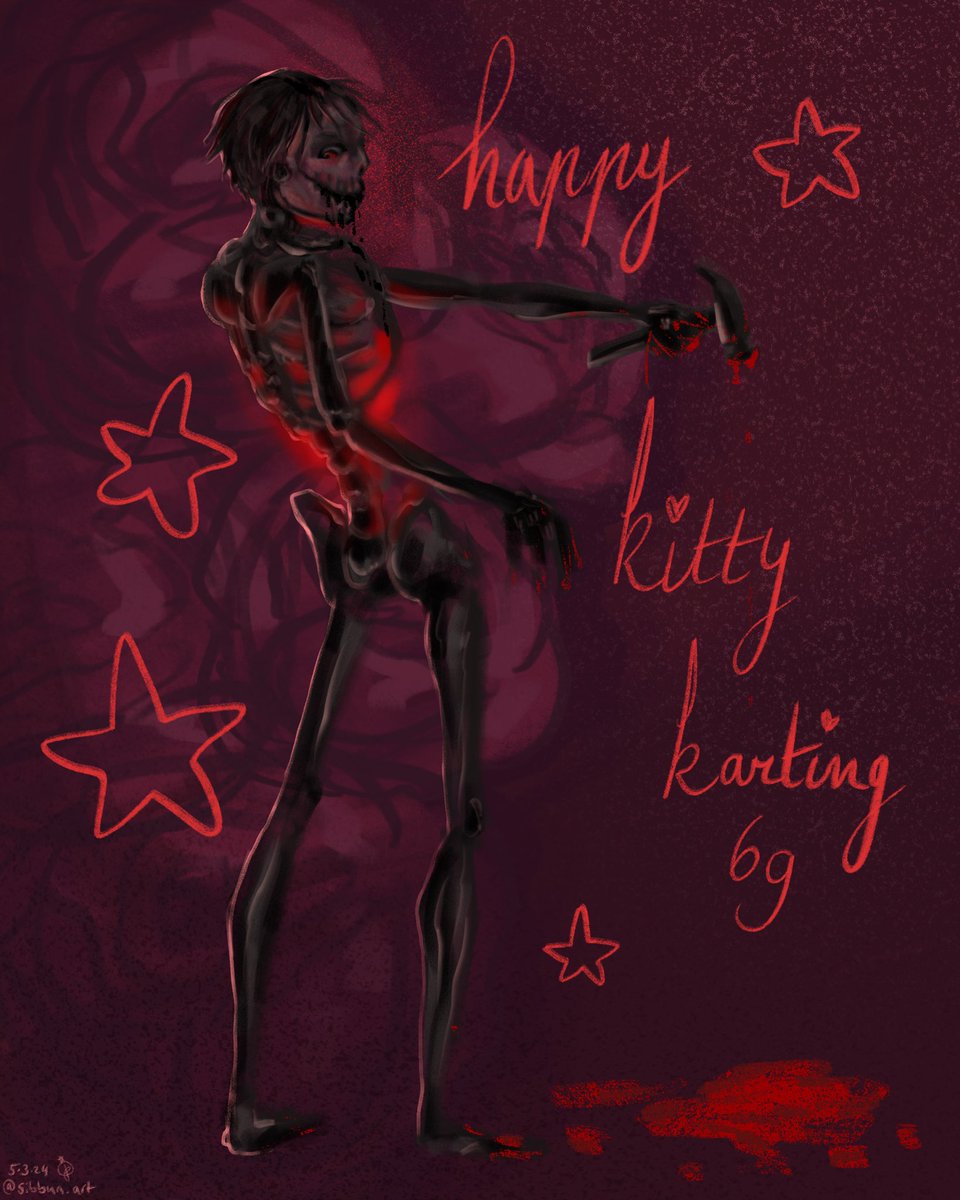 I hope everyone is enjoying Kitty Kart 64! I made this drawing of the scary guy <a href="/SnugBoat11/">Andrew Brandenburg</a> designed. I just had to draw him being sexy as a celebration for the game’s release 😌