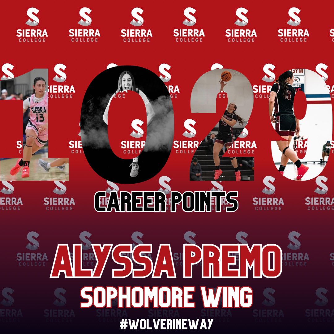 Thank You #13! Alyssa Premo (Bishop Manogue HS) joins an exclusive group of Junior College athletes in reaching the 1000 career points (1029). Congratulations Alyssa. We are so proud of you and going to miss seeing you in the Wolverine uniform ❤️🐾🤍

#1000PointClub
