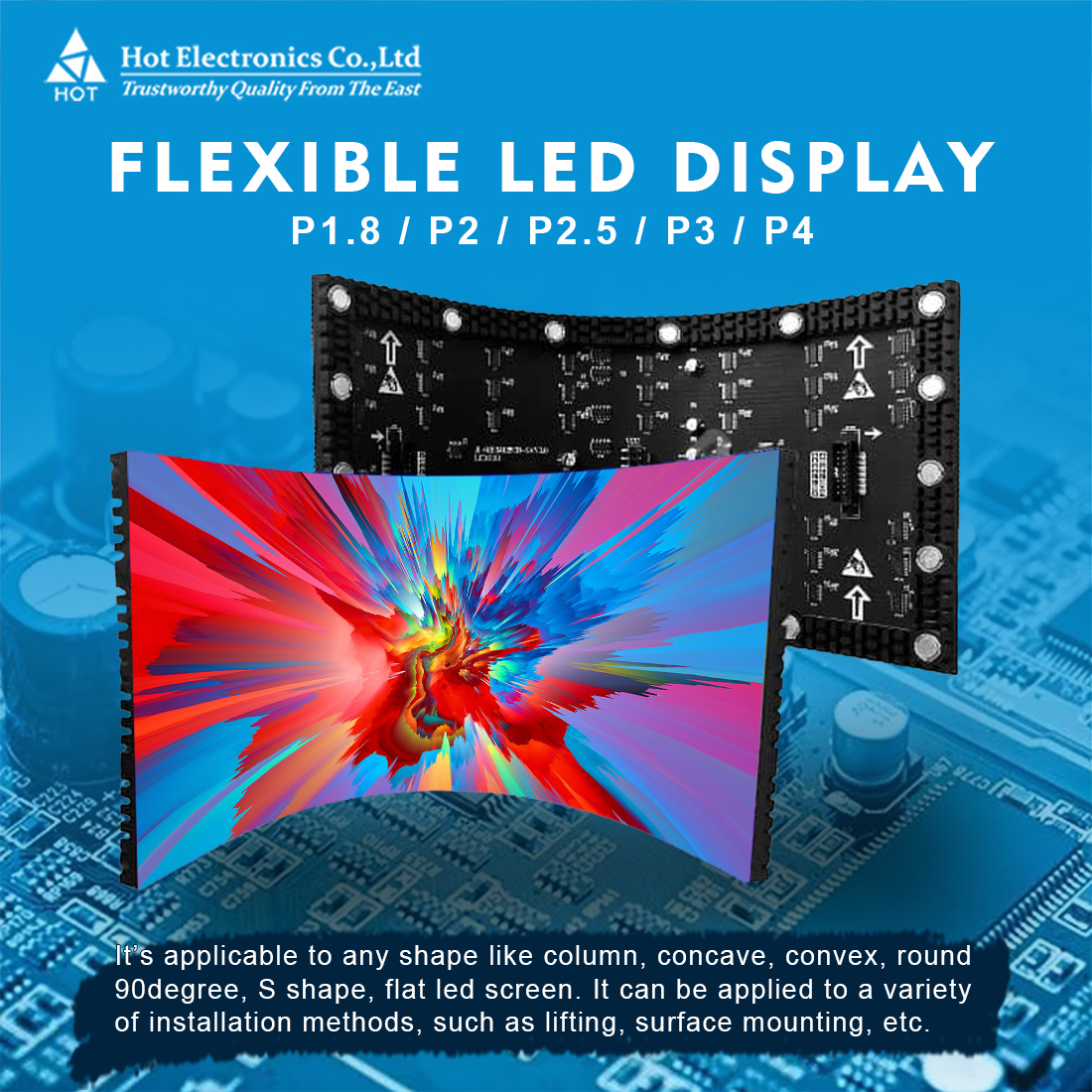 szledstar's tweet image. 🎯Hot Electronics Flexible LED Display👏

Flexible LED display can be customized to form a unique cylindrical display.

#flexibleleddisplay #softledmodule #leddisplaymanufacturer #ledscreen #szledstar