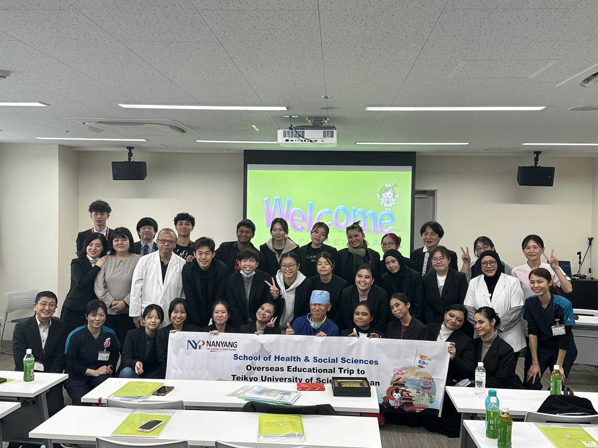 FukushiTeika's tweet photo. 交流協定校であるシンガポールのナンヤン理工学院より、21名の学生が日本で短期研修を受けています。
日本の医療や福祉を学び、シンガポールとの違いに驚いていました。
#メディカルトピア草加病院
#帝京科学大学
#医療福祉学科
#ナンヤン理工学院
#海外短期研修 https://t.co/Y6TfKrgvY3