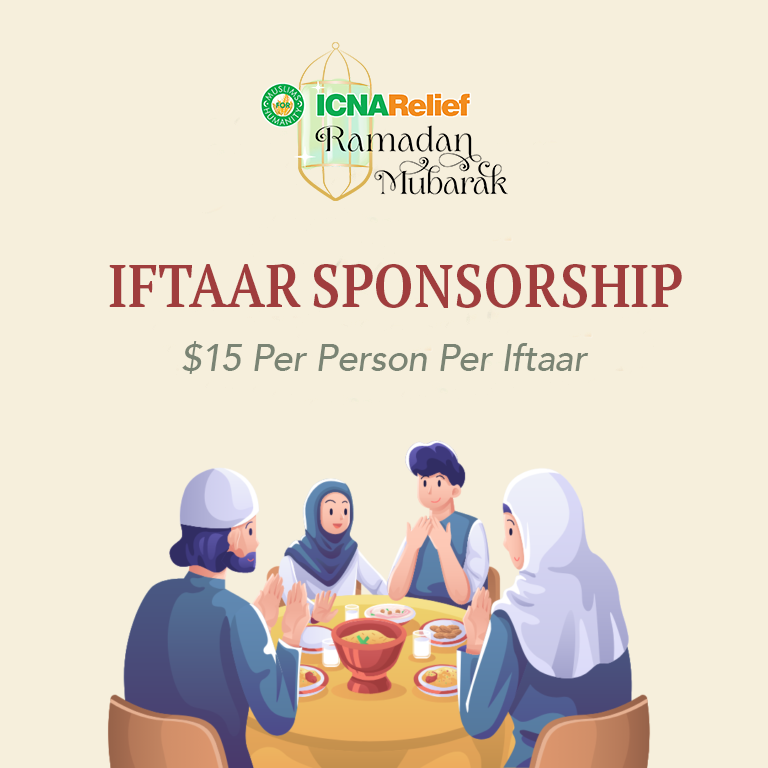 ICNA Relief is Providing Iftaar to Local Families in Ramadan. One of the best ways to increase our faith and multiply our rewards in this blessed month is to provide iftaar to the less fortunate. ICNA Relief invites you to sponsor iftaar for families at icnarelief.org/ramadan