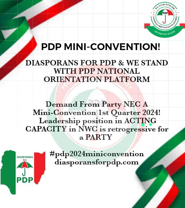 ADCglobalnet's tweet photo. Let the needful be quickly done to move PDP FORWARD!
#ConvenePDPNECMeeting #PDP2024MiniConventionIsKey #OnPDPConstitutionWeStand
#MovingPDPForward https://t.co/8qYXx43EcL