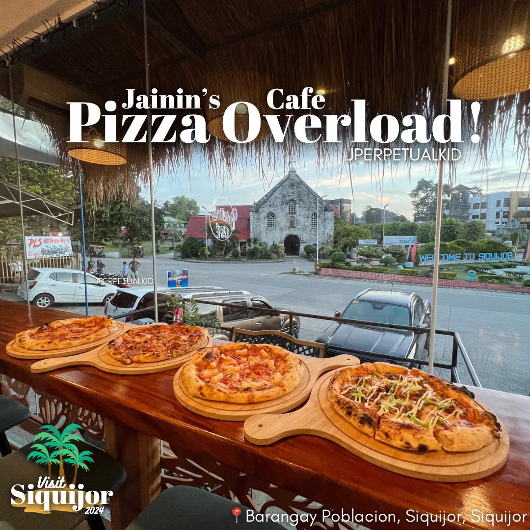 JPerpetualKid's tweet photo. #JPerpetualKidExplores | #VisitSiquijor2024

📍Jainin's Cafe 
Poblacion, Siquijor
Siquijor, Philippines

🍕What to Order:
a. Margherita: Php 285
b. Vegan: Php 285
c. Pepperoni: Php 295
d. Hawaiian: Php 295
e. Creamy Salmon: Php 295
f. All Meat: Php 350
g. Jainin’s Pizza: Php 320 https://t.co/5dtWQkWsSl