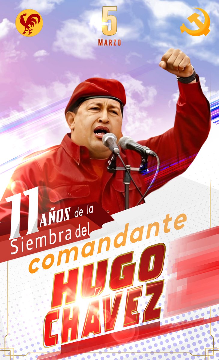 MonagasPCV's tweet photo. Conmemoramos 11 años de la siembra del camarada comandante Hugo Rafael Chávez Frías, líder del proceso bolivariano venezolano de liberación nacional, inquebrantable Antiimperialista e incansable luchador por el socialismo. Honor Y Gloria Comandante #5Marzo https://t.co/xLQy8Yugj6