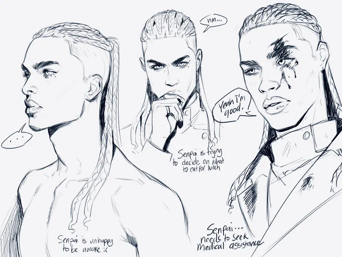 Senpai sketches. He's actually a really nice guy he just always looks intimidating 
