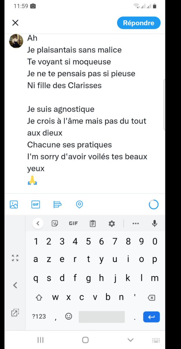 Contrition des impertinences..

Après Lydie Avant Julie
Ainsi perdis-je Amélie 😔

Plaisanter avec convenance..

🙏🪷