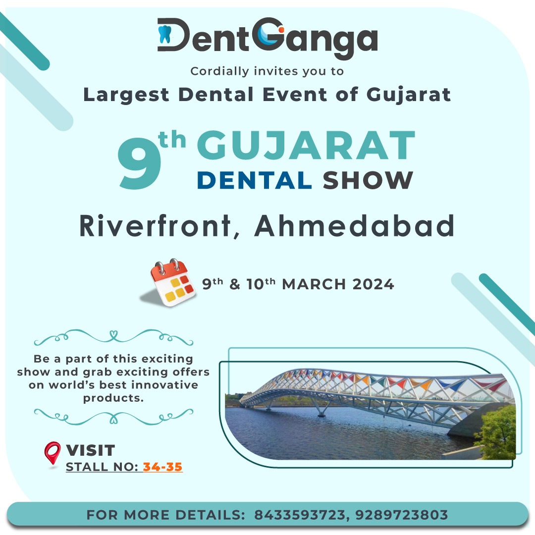 DentGanga's tweet photo. The Largest Dental Show in Gujarat 

An exciting 9th Gujarat Dental Show 2024 event where you can explore new offers and deals.

Save the dates: 9th and 10th March 2024
Location: Riverfront, Ahmedabad

Be sure to mark your calendar for this unmissable event! https://t.co/6BAUSP5Wzv