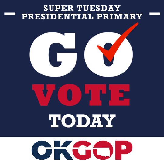 Super Tuesday is HERE! Go Vote Today! Presidential Preferential Primary Elections are happening today! 7am - 7pm To find out more information go to okvoterportal.okelections.us #Elections2024 #SuperTuesday #PresidentialPreferentialPrimaryElections #OKGOP