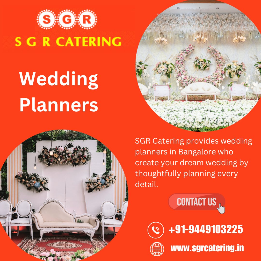 SGR Caterings offers wedding planners in Bangalore who can make your special day. Every detail is thoughtfully planned, provide that your dream wedding can become a reality.
#sgrcatering #bangalore #karnataka #weddingplanners #dreamweddings #eventplanning #weddingcoordination