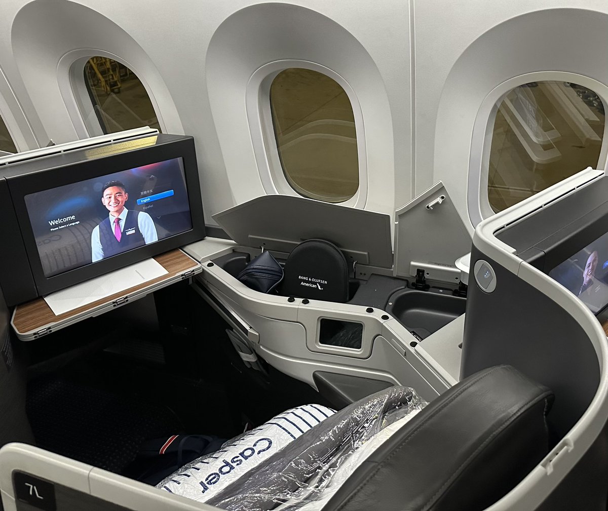 Flying from Dallas, Texas to Auckland, New Zealand! I’m pretty excited about the lie-flat seat and two windows I got!