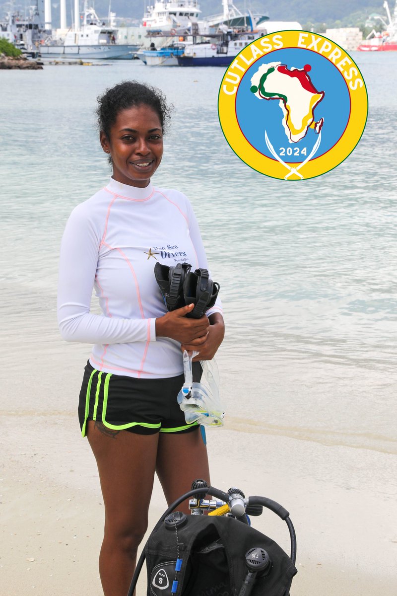 Cpl. Fathima Horace, a Dive Instructor in the Seychelles 🇸🇨 Coast Guard, is excited to support exercise #CutlassExpress24!  

'I think this exercise is good-everyone gets to learn new things. It's really a nice experience to meet new people from new nationalities,' said Horace.