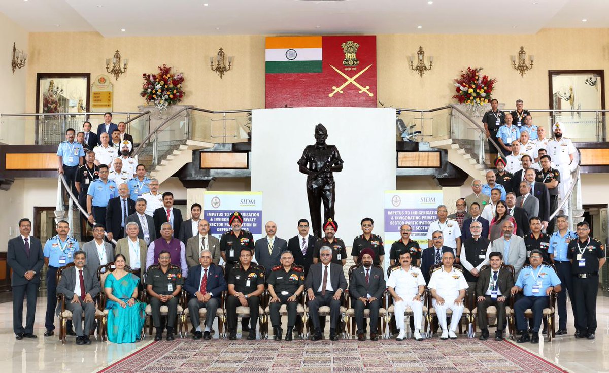 SIDMIndia's tweet image. SIDM &amp;amp; IDSA organised an all-stakeholder meeting between the government, user services and the industry resulted in a very cohesive and constructive discussion on further enhancing Atmanirbharta in procurements and sustenance through policy and procedural changes. #indigenization